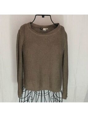 DIVIDED taupe open weave sweater size 6